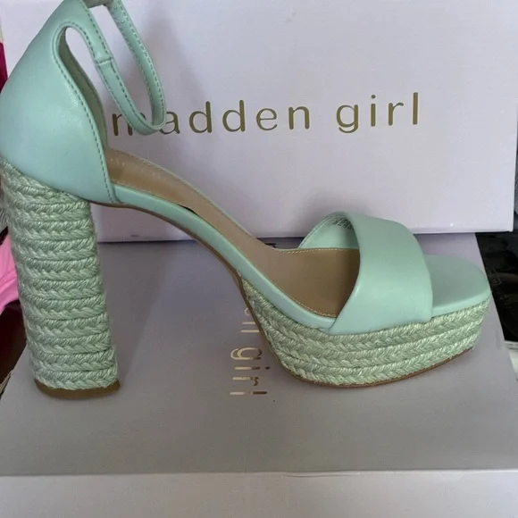 Madden Girl Mint Braided Platform Heel Sandal - Picture 3 of 5